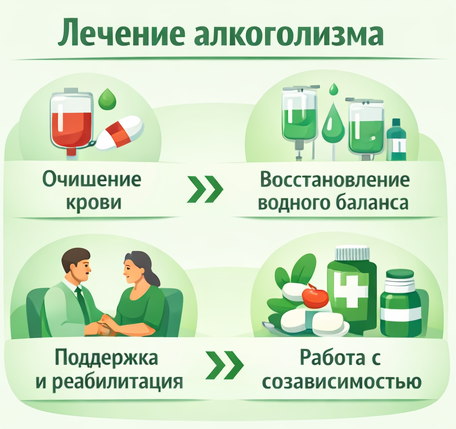лечение алкоголизма в Зее этапы